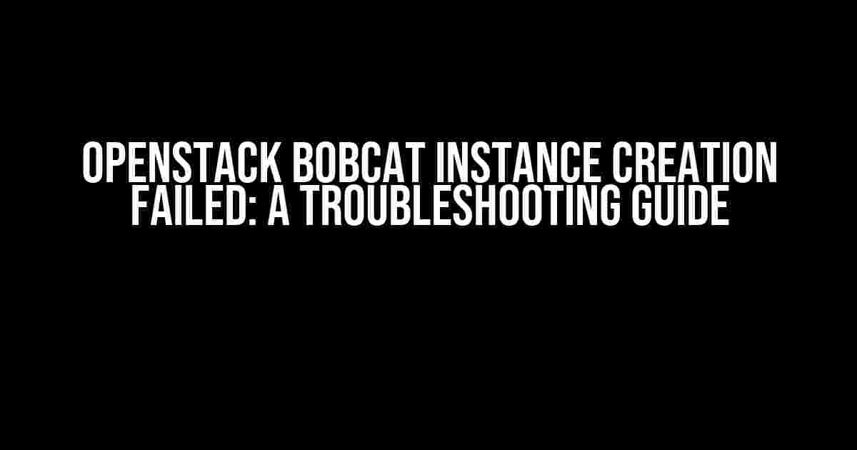 Openstack Bobcat Instance Creation Failed: A Troubleshooting Guide